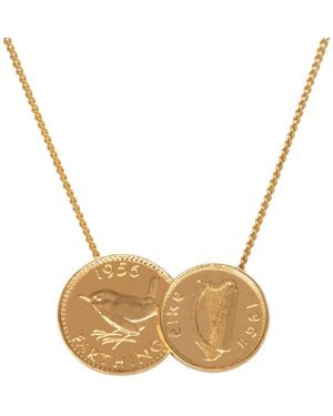 Katie Mullally Irish-english Yellow Gold-plated Double Coin Necklace - Metallic