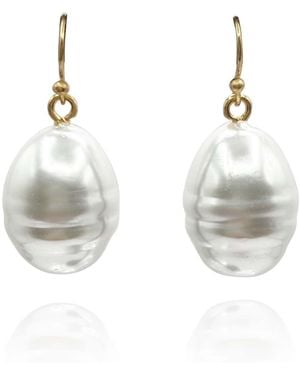 Michael Nash Jewelry Marcella Baroque Glass Pearl Drop - White