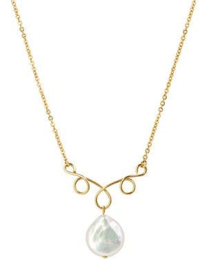 Katy Faye Geneviève Pearl Necklace - Metallic