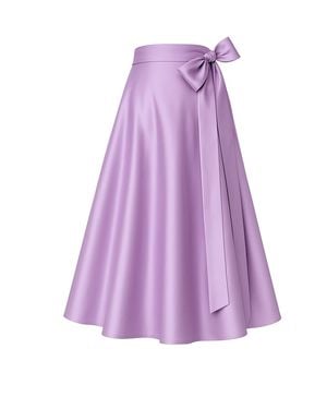 Richa Sharma Lilac Silk Midi Skirt - Purple