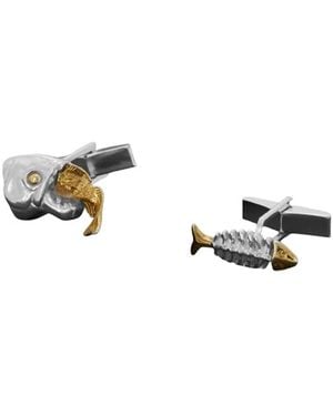 Simon Kemp Jewellers Piranha Cufflinks - Metallic
