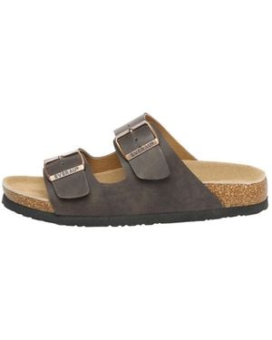 EverAu Australia Mallard Leather Twin Buckle Sandals - Brown