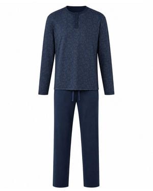 Zd - Zero Defects Long Modal Pyjamas Luxury - Blue