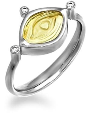 Myrto Katramadou Jewellery Aegean Eye – Citrine Ring - White