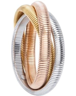 Saachi Three Tone Coil Bracelet - Metallic