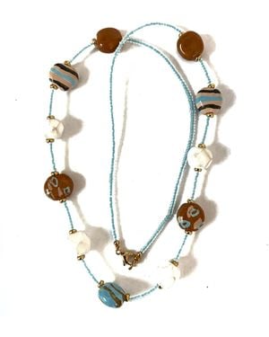 Lala Salama Neutrals Bohemian Dainty Necklace - Metallic