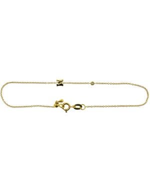 Genevieve Collection 18K Initial Diamond Bracelet - Metallic