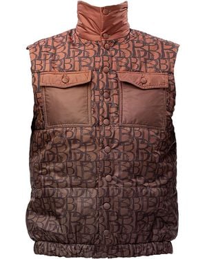Maison Bogomil Down Vest With Original Print - Brown