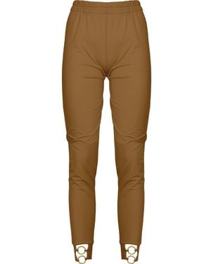 ANTONINIAS Sistine Elegant Pants With Golden Details - Natural