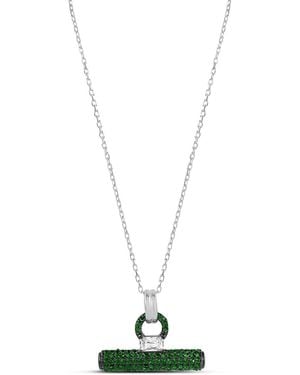 SHYMI Pave T Bar Necklace - Metallic