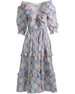 Kristinit Cotton Plaid Chiara Dress - Blue