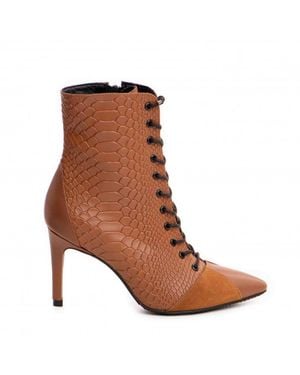 The 5Th Element Daria Camel Mid-Ankle Slim Boots - Brown