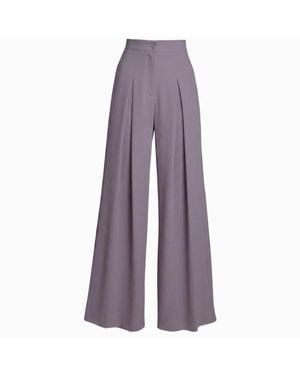 Imaatu Sande High-Waisted Linen-Blend Wide-Leg Trousers Mauve - Purple