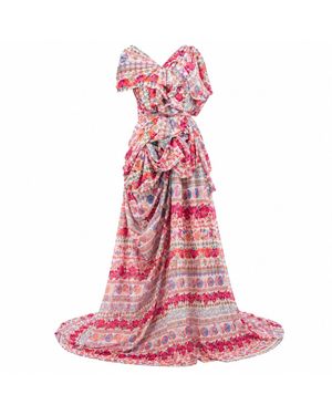 Miro Misljen Jardin Draped One-Shoulder Gown - Pink