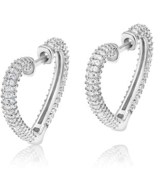 SHYMI Open Heart Pave Hoops - White