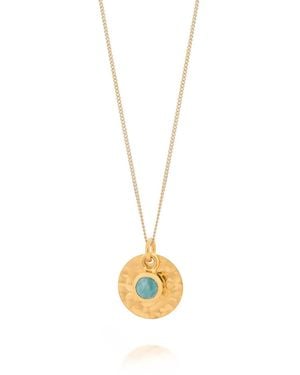 Nellou Jewellery Amazonite Luna Disc Necklace - Metallic