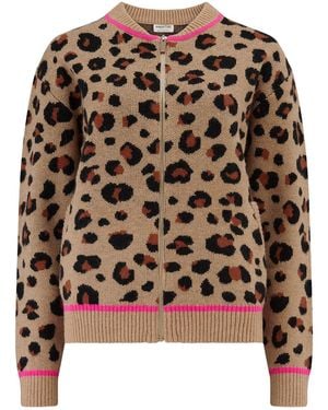 Sugarhill Solana Knitted Bomber Tan, Natural Leopard - Brown