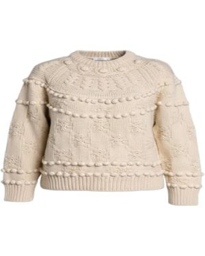 Saachi Textured Pom Pom Sweater - Natural