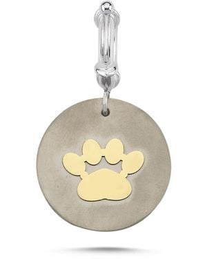 Ecce | Artisan Diamonds 14K Paw Charm Titanium Customized - Metallic