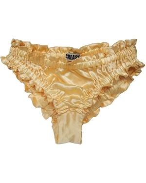CREASE Silk Scalloped Briefs - Yellow