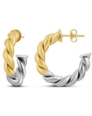 SHYMI Two Tone Twist Hoops - Metallic