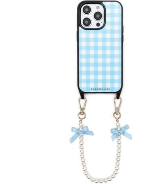 Cordée Cases Gingham Darling Phone Wristlet Set Powder Magsafe - Blue
