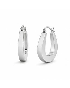 Gold & Honey Geometric Teardrop Hoop Earrings - Metallic