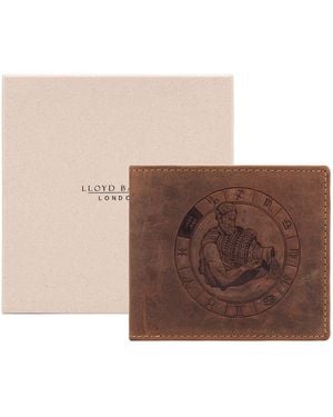 Lloyd Baker Zodiac-Aqua Distressed Leather Wallet - Brown