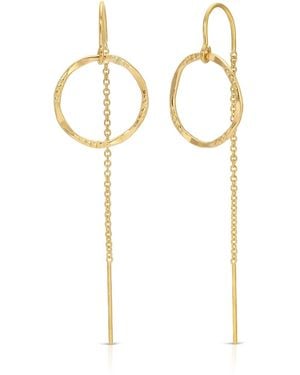 Heather Hawkins Jewelry Small Filigree Hoop Threader Earrings - Metallic