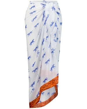 DHARA SHETH DUBAI Leopard Luxe Sarong - Blue