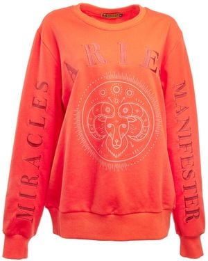 Miracles Manifester Oversized Embroidered Aries Sign Sweatshirt