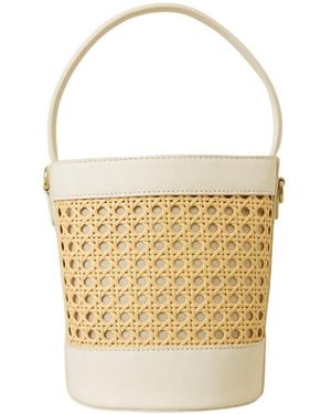 Sara Mirza Neutrals Luna Weave Bucket Bag - Metallic