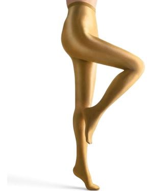 HIGH HEEL JUNGLE by KATHRYN EISMAN Liquid Metal Tights - Metallic