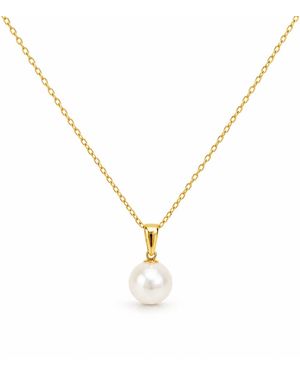 Pearl Code Round Pearl Pendant Necklace - Metallic