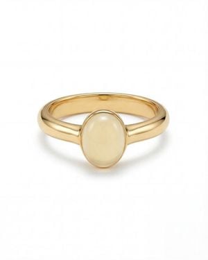 seree Halo Gemstone Cabochon Ring - Metallic