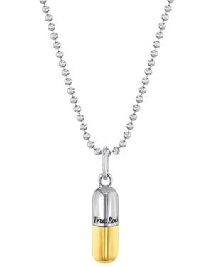 True Rocks Small Pill Pendant 2tone Sterling Silver & 18kt Gold-plated On Silver Chain - Metallic