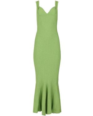 Andreeva Apple Metallic Knit Maxi Dress - Green