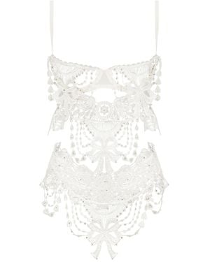 Belle -et-BonBon Limited Edition Sparkling Crystal Ivory Bisoux Bridal French Body Add Your Bra Size - White