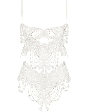 Belle -et-BonBon Limited Edition Sparkling Crystal Ivory Bisoux Bridal French Body Add Your Bra Size - White