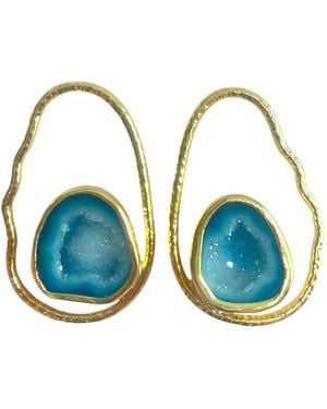 Magpie Rose Rock Drops Earrings - Blue