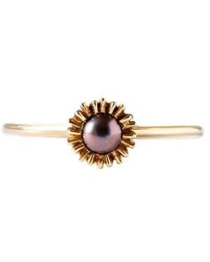 Lee Renee Dahlia Bud Peacock Pearl Ring - Metallic