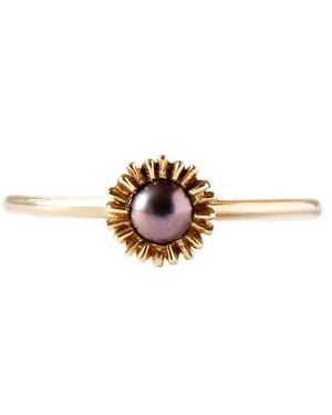 Lee Renee Dahlia Bud Peacock Pearl Ring - Metallic