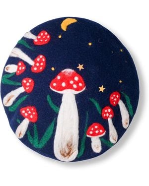 Heartfelt Layers Midnight Mushroom Beret - Blue