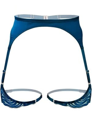 MONIQUE MORIN LINGERIE Echo Garter Abyss - Blue