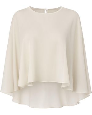 NAZLI CEREN Viona Chiffon Cape - White