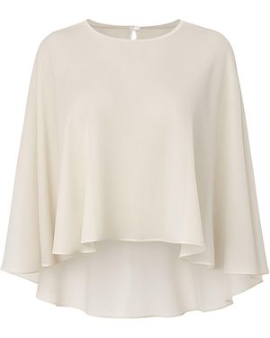NAZLI CEREN Viona Chiffon Cape - White