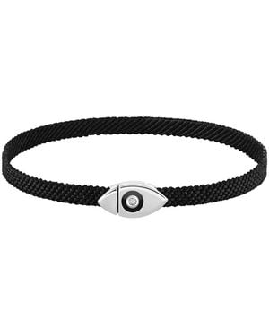 Karma and Luck Opulent Security Evil Eye String Bracelet - Black