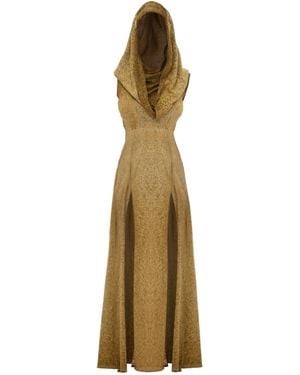 Zhenabia Hera Hooded Dress Desert Sand - Metallic