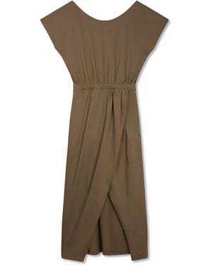 Marianne by Marie Jordane Iggy Midi Dress Organic Cotton Khaki - Brown