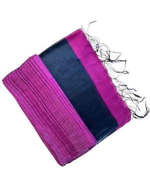 Heritagemoda Luxury & Handwoven Silk Scarf - Purple